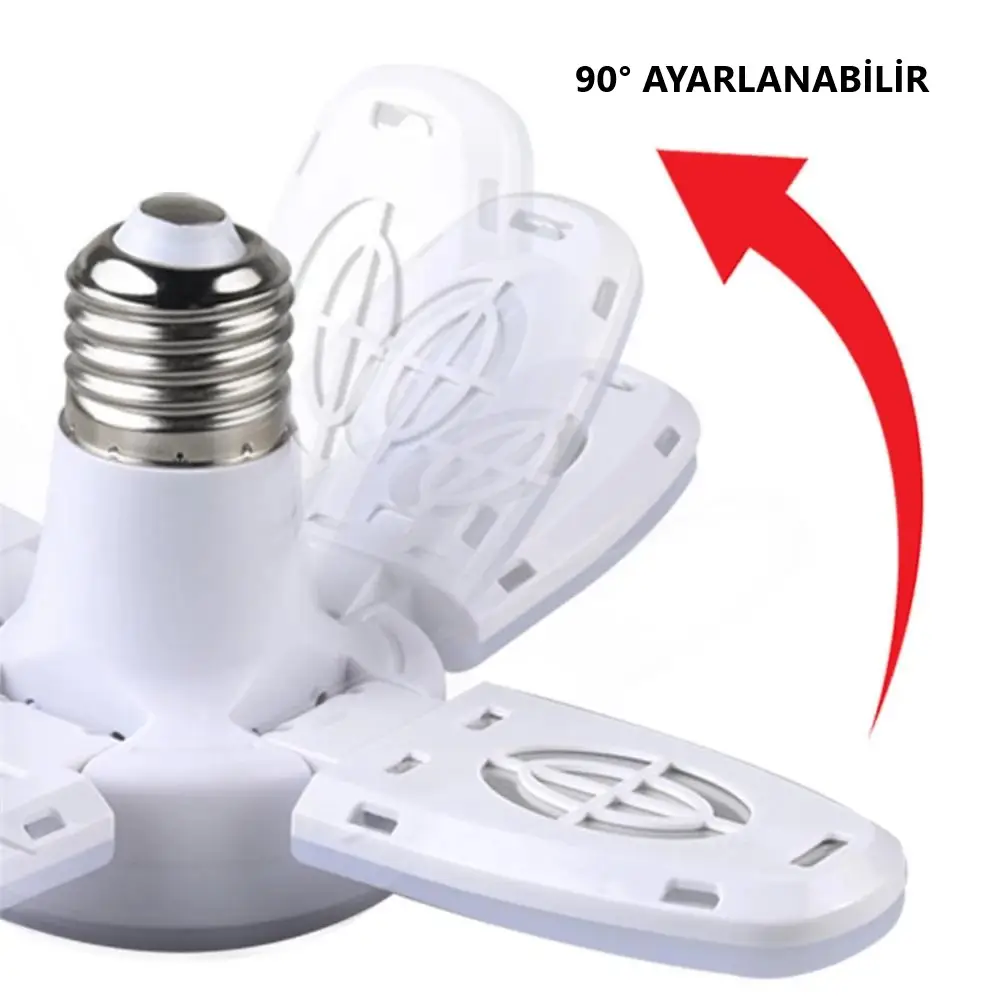 CATA 30 W 4 Kollu Katlanır Pervane Led Ampul - Beyaz Işık (6500K) - E27 - CT-1151B CATA 30 W 4 Kollu Katlanır Pervane Led Ampul - Beyaz Işık (6500K) - E27 - CT-1151B